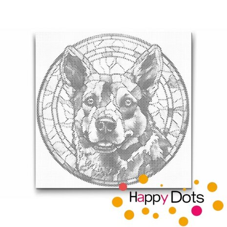 DOT Painting Dog - Australian Cattle Dog