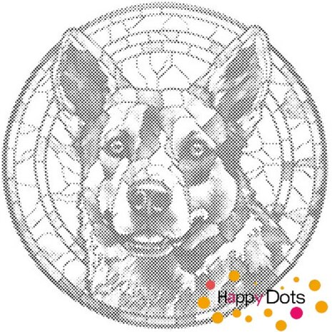 DOT Painting Hund - Australischer Rinderhund