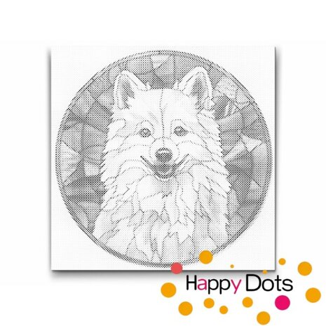 DOT Painting Chien - Chien eskimo