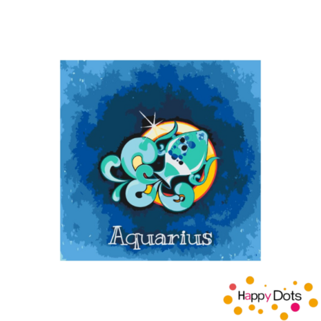 Painting by Numbers Zodiac Aquarius