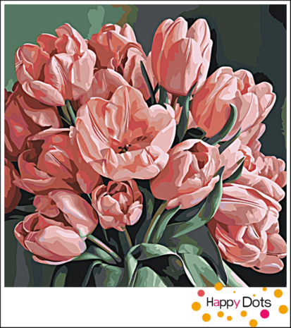 Peinture par num&eacute;ro Bouquet de Tulipes