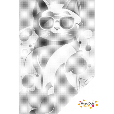 DOT Painting Pop Art Cat