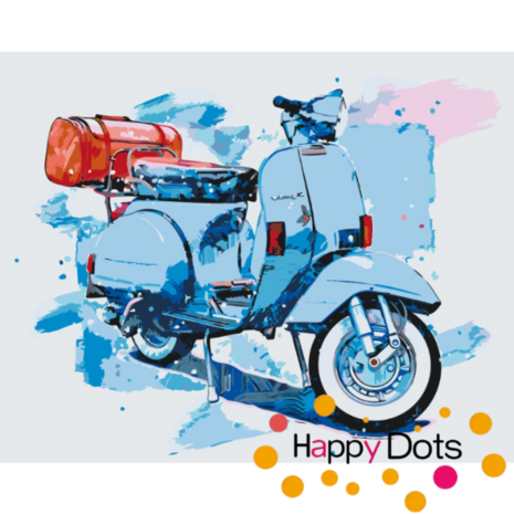 Peinture par num&eacute;ro Vespa Bleue