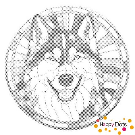 DOT Painting Hond - Husky