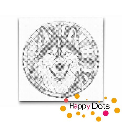 DOT Painting Hund - Husky