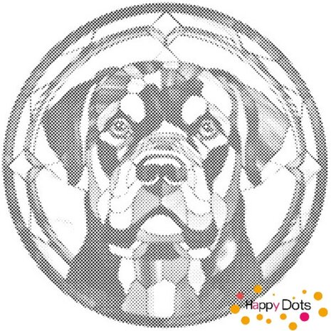 DOT Painting Chien - Rottweiler