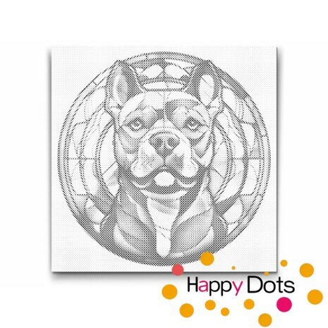 DOT Painting Hund - Pitbull