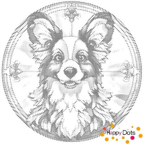 DOT Painting Chien - Chien Papillon