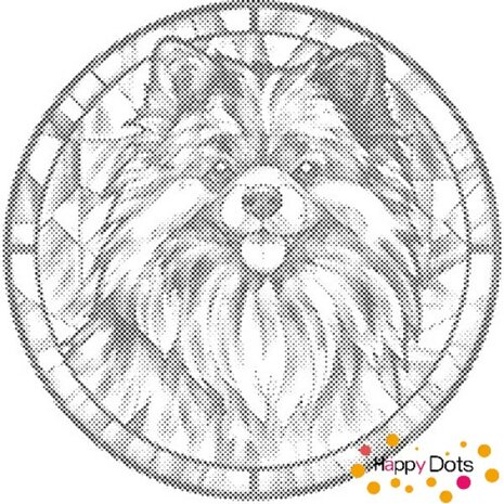 DOT Painting Dog - Keeshond