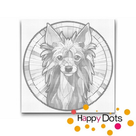 DOT Painting Hond - Chinese gekuifde naakthond