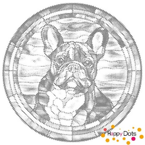 DOT Painting Hund - Franz&ouml;sische Bulldogge