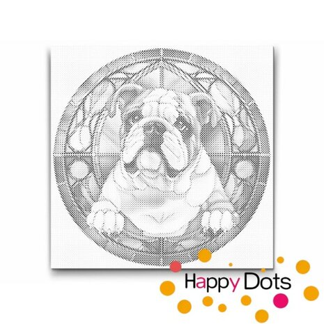 DOT Painting Hund - Englische Bulldogge