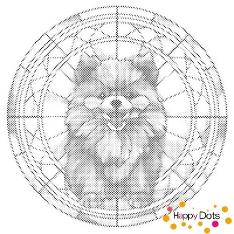 DOT Painting Hond - Dwergkeeshond / Pomeriaan