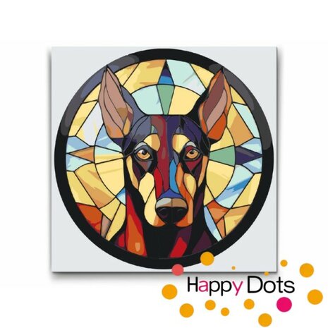 Peinture par num&eacute;ro Chien - Doberman