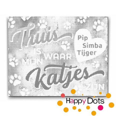 DOT Painting Gepersonaliseerd Kat (ten) Bordje 003