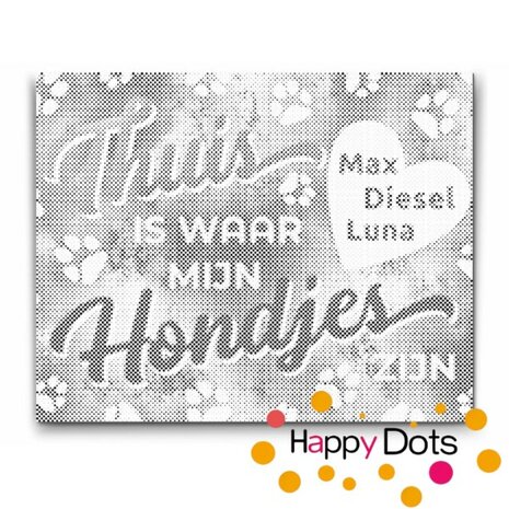 DOT Painting Gepersonaliseerd Hond (en) Bordje 003