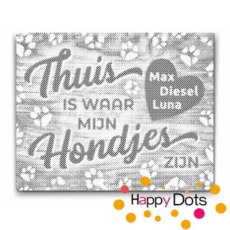 DOT Painting Gepersonaliseerd Hond (en) Bordje 002