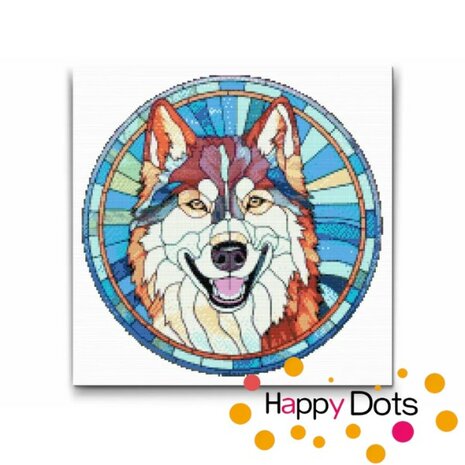 Diamond Painting Hund - Husky