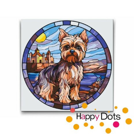 Peinture par num&eacute;ro Chien - Yorkshire Terrier