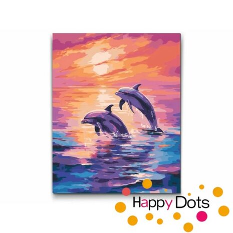 Paint by Number Jumping Dolphins 01