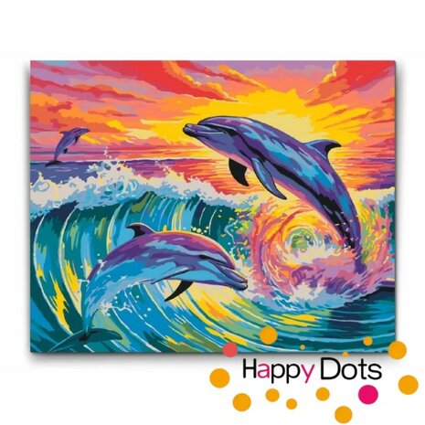 Paint by Number Jumping Dolphins 03