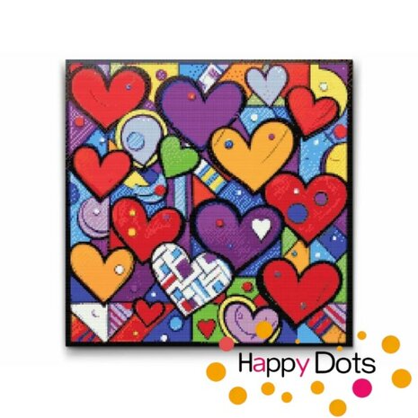 Diamond Painting Colorful Hearts 01