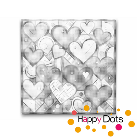 DOT Painting Colorful Hearts 01