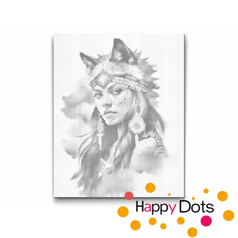 DOT Painting Indianerfrau 01