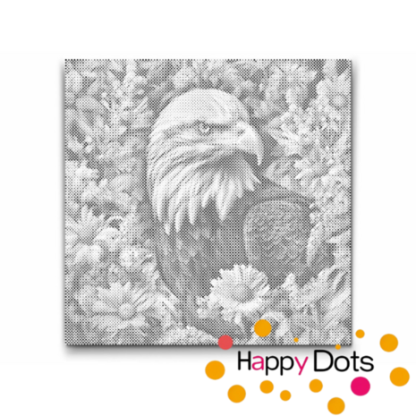 DOT Painting Aigle parmi les fleurs