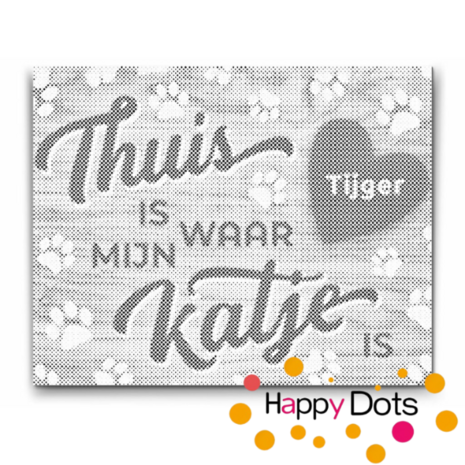 DOT Painting Personalized Cat(s) Plate 002