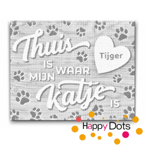 DOT Painting Personalized Cat(s) Plate 001