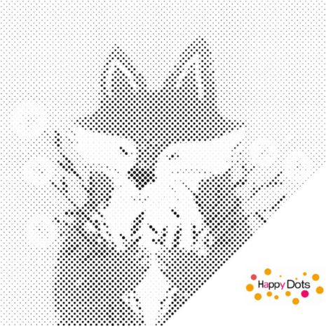 DOT Painting Fuchs mit L&ouml;wenzahn