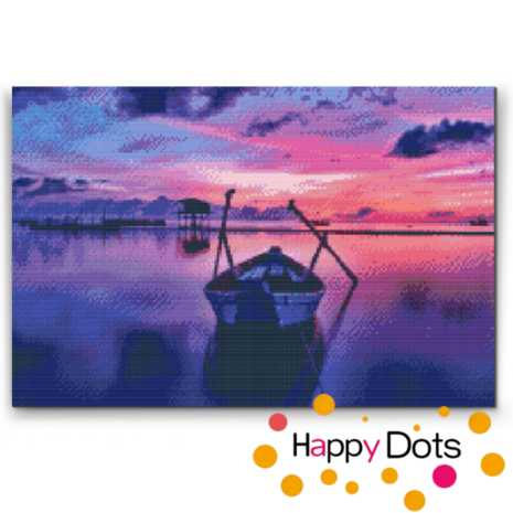 Diamond Painting Boat at Sunset