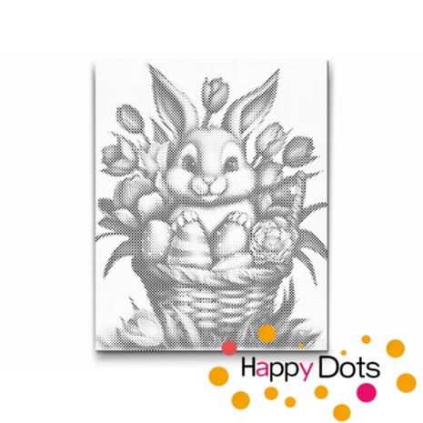 DOT Painting Easter Bunny in basket