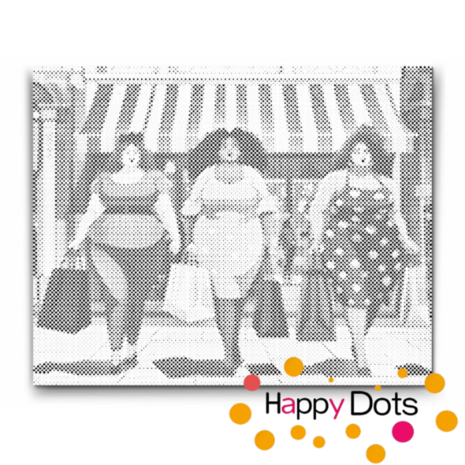 DOT Painting Femmes Rondes 02 - Faire du Shopping