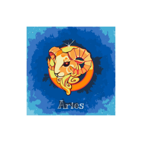 Painting by Numbers Zodiac Sign Aries Blue