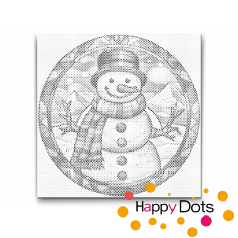 DOT Painting Snowman with scarf