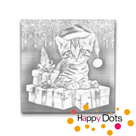 DOT Painting Kerst Kitten 01