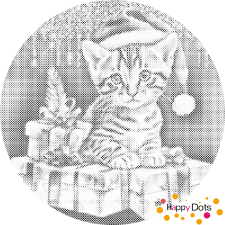 DOT Painting Chaton de No&euml;l 01