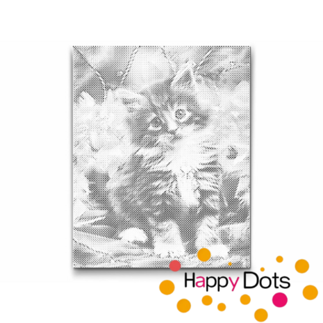 DOT Painting Cute Kitten