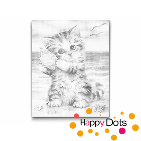 DOT Painting Kitten met schelp