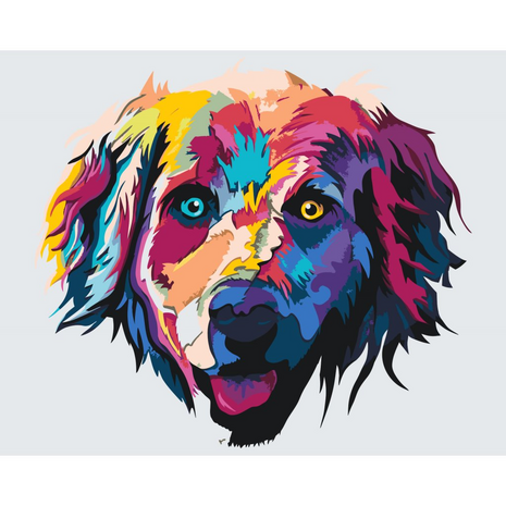 Paint by Number Colorful Dog