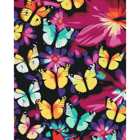 Painting by Numbers Colorful Butterflies