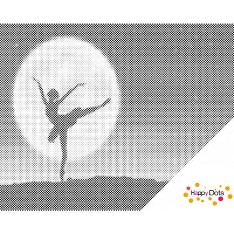 DOT Painting Ballerina bei Vollmond