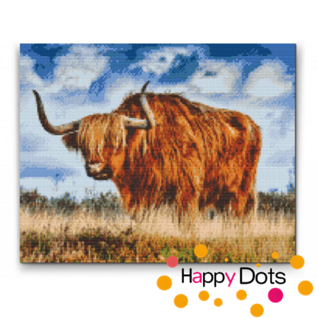 Diamond Painting Scottish Highlander in the Meadow