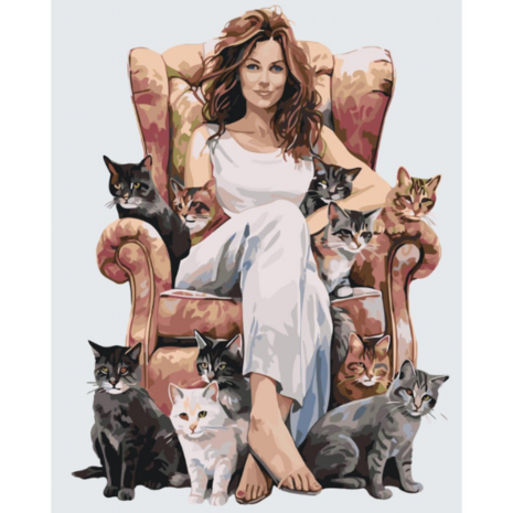 Peinture par num&eacute;ro Crazy Cat Lady