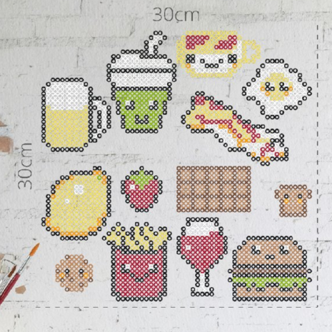 Iron-on bead set Snacks