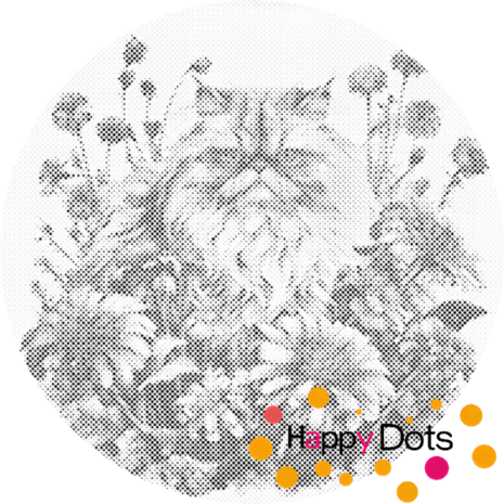 DOT Painting Chat avec fleurs - Pers