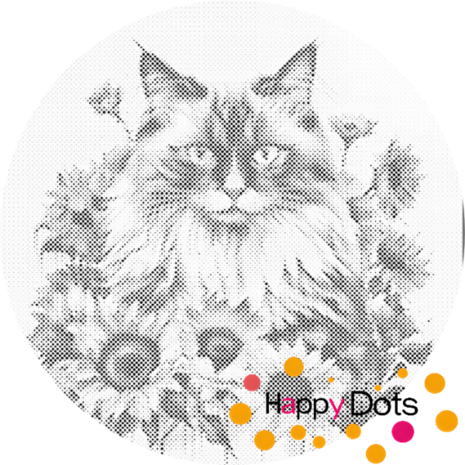 DOT Painting Chat avec tournesols - Ragdoll