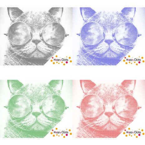 DOT Painting Katze mit Sonnenbrille